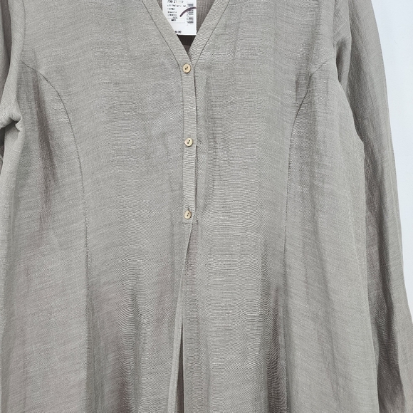 Eileen Fisher Women's Linen Silk Long Sleeves Lighweight Lagenlook Dress - Picture 5 of 8